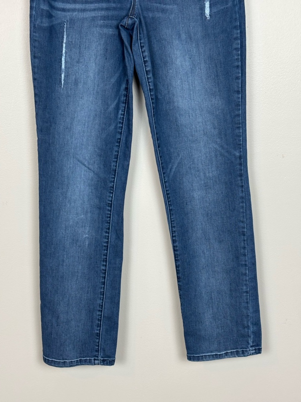 Democracy Jeans Womens 8 Blue Straight Leg Distressed Stretch Mid Rise Denim - Picture 4 of 9